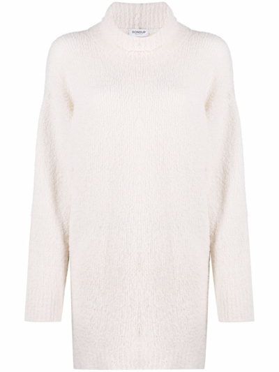Shop Dondup Curved-hem Knitted Jumper In White