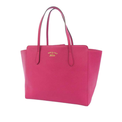 Shop Gucci Swing Leather Tote Bag In Pink