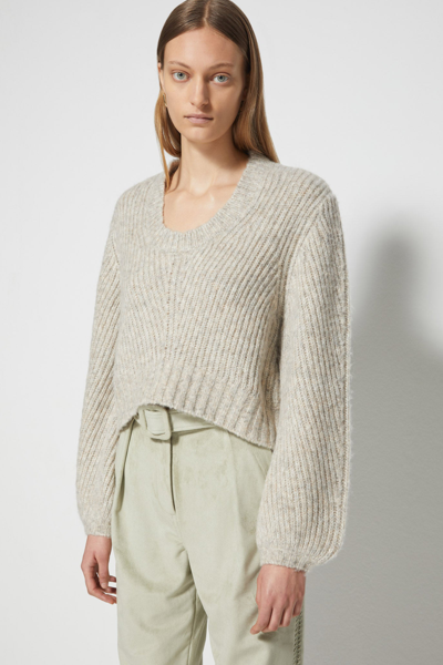 Shop Fall/winter 2021 Ready-to-wear Addie Lofty Alpaca Pullover In Oatmeal Melange