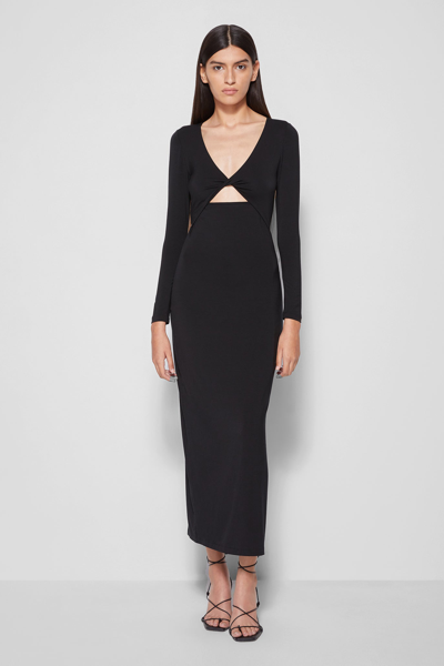 Shop Jonathan Simkhai Standard Alana Matte Jersey Dress In Black