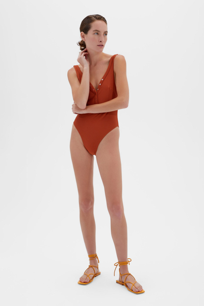 Shop Spring 2021 Swimwear Amber One Piece In Brown