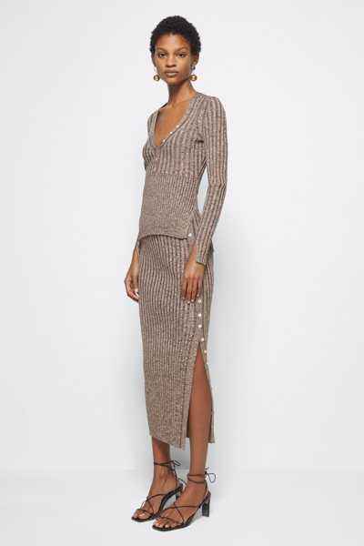 Shop Fall/winter 2021 Ready-to-wear Ashton Midi Skirt In Dune Chocolate