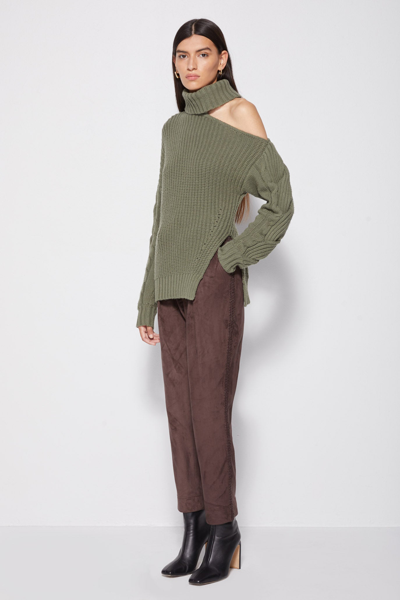 Shop Fall/winter 2021 Ready-to-wear Aubrey Traveling Cable Sweater In Hunter