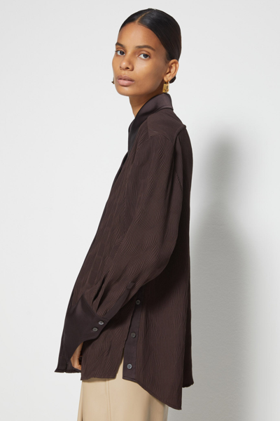 Shop Fall/winter 2021 Ready-to-wear Belleza Buttondown Shirt In Chocolate