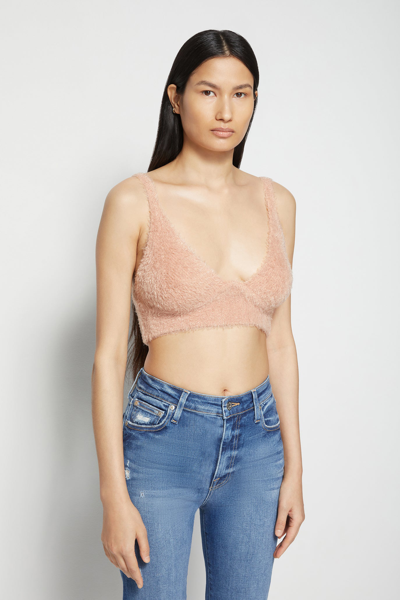 Shop Holiday 2021 Ready-to-wear Caroline Feathered Bralette In Chai