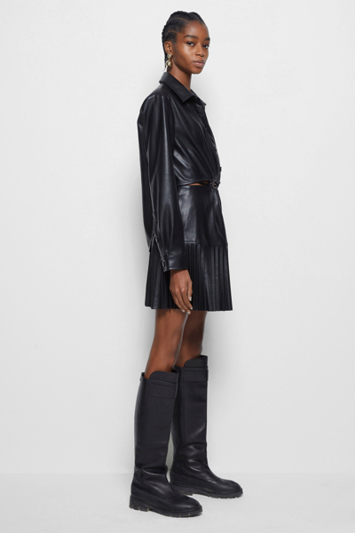 Shop Pre-fall 2021 Ready-to-wear Cindy Vegan Leather Mini Dress In Black