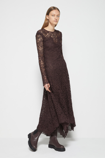 Shop Fall/winter 2021 Ready-to-wear Corrie Guipure Lace Midi In Chocolate