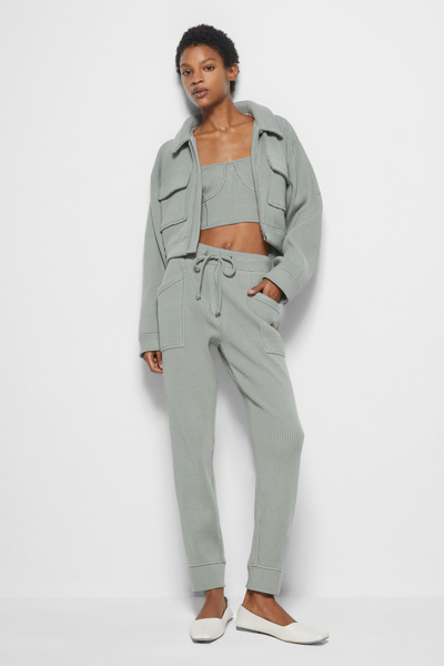 Shop Jonathan Simkhai Standard Danny Recycled Knit Pant In Sage