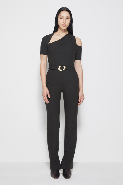 Shop Fall/winter 2021 Ready-to-wear Elaine Draped Cutout Jumpsuit In Black