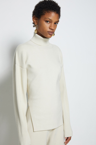 Shop Fall/winter 2021 Ready-to-wear Eleanor Open Back Sweater In Papyrus