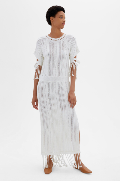 Shop Spring/summer 2021 Ready-to-wear Emeri Chunky Knit Dress In White