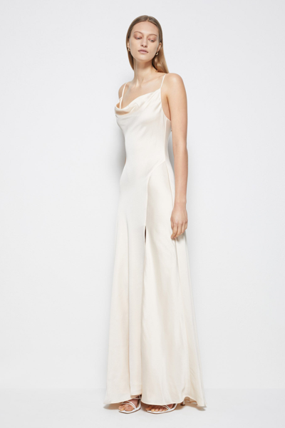 Shop Spring/summer 2021 Ready-to-wear Finley Satin Gown In Egret