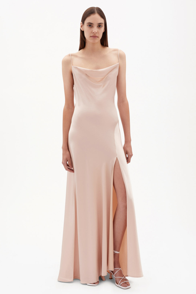 Shop Pre-spring 2021 Ready-to-wear Finley Satin Gown In Blush