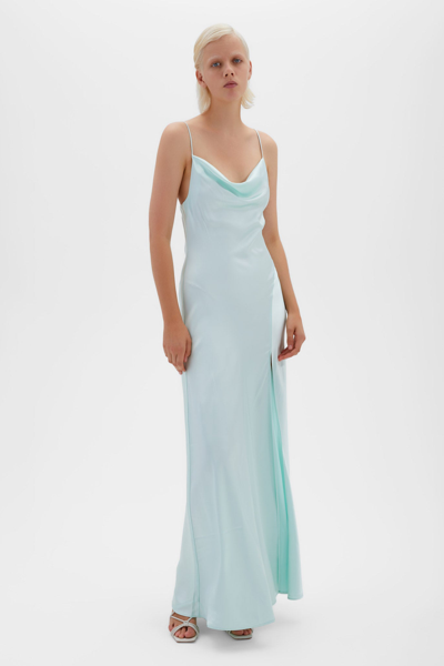 Shop Spring/summer 2021 Ready-to-wear Finley Satin Gown In Salt Water