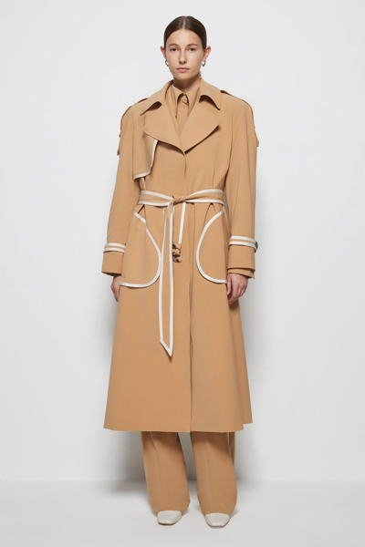 Shop Pre-fall 2021 Ready-to-wear Gianni Eco-twill Trench Coat In Camel Combo