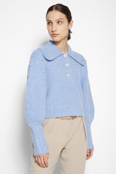 Shop Holiday 2021 Ready-to-wear Jasmine Boucle Polo In Periwinkle