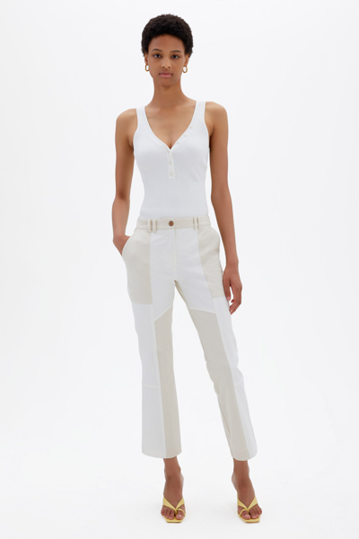 Shop Spring/summer 2021 Ready-to-wear Jesslyn Cropped Pant In Egret White