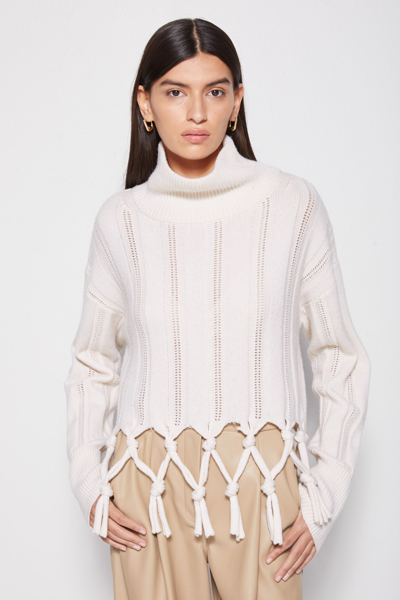 Shop Fall/winter 2021 Ready-to-wear Josephine Tassel Turtleneck In White