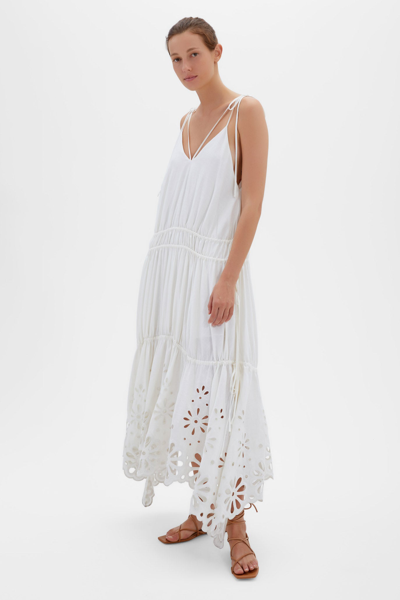 Shop Spring/summer 2021 Ready-to-wear Juna Broderie Anglaise Midi In White