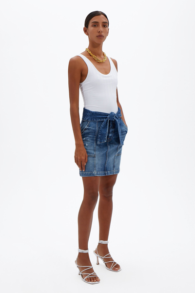 Shop Jonathan Simkhai Standard Kennie Denim Skirt In Manhattan Vintage