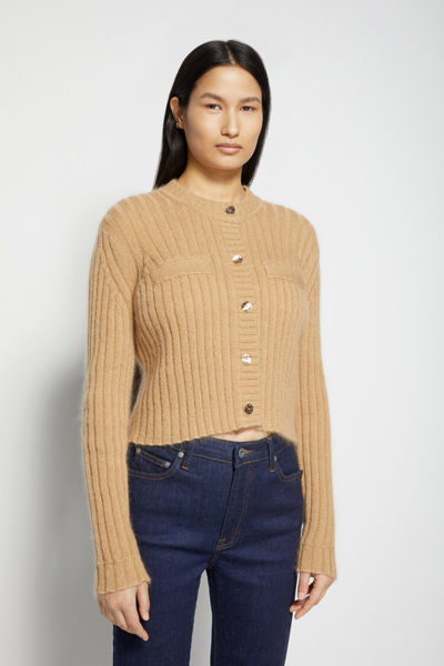 Shop Holiday 2021 Ready-to-wear Kimberly Mohair Cardigan In Camel