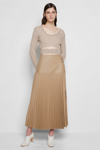 Shop Pre-fall 2021 Ready-to-wear Leona Vegan Leather Skirt In Sparrow