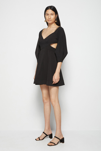Shop Holiday 2021 Ready-to-wear Lyla Eco-twill Mini Dress In Black