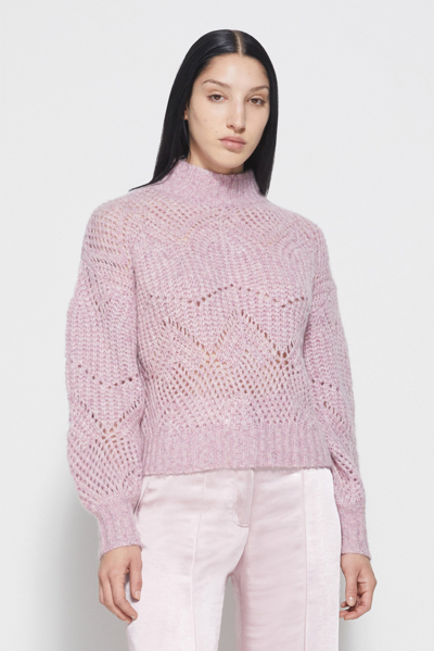 Shop Fall/winter 2021 Ready-to-wear Palmer Alpaca Pullover In Lilac Melange