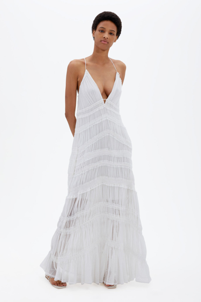 Shop Spring/summer 2021 Ready-to-wear Rosalinda Chiffon Gown In White