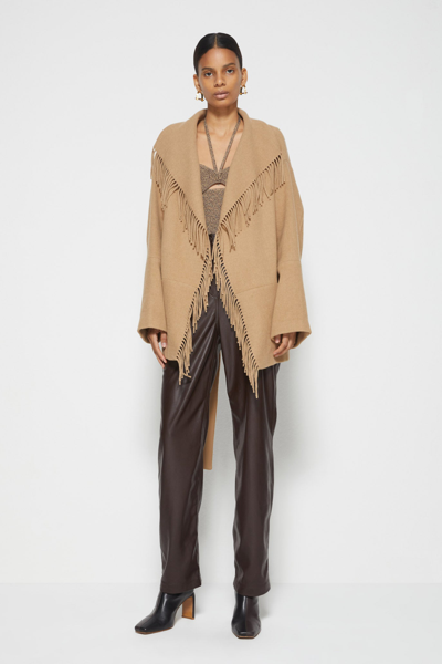 Shop Fall/winter 2021 Ready-to-wear Rowen Melton Wool Jacket In Camel
