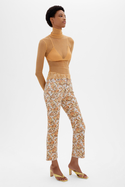 Shop Jonathan Simkhai Standard Tj Cropped Pant In 70s Floral Print