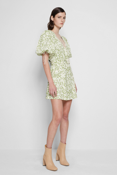 Shop Pre-fall 2021 Ready-to-wear Zaria Textured Mini Dress In Basil Combo