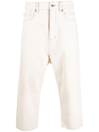 Shop Rick Owens Drkshdw White Crop Jeans