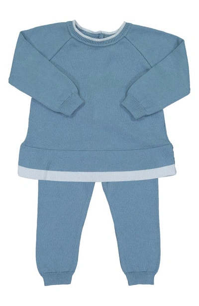 Feltman Brothers Contrast Trim Sweater & Pants Set In French Blue