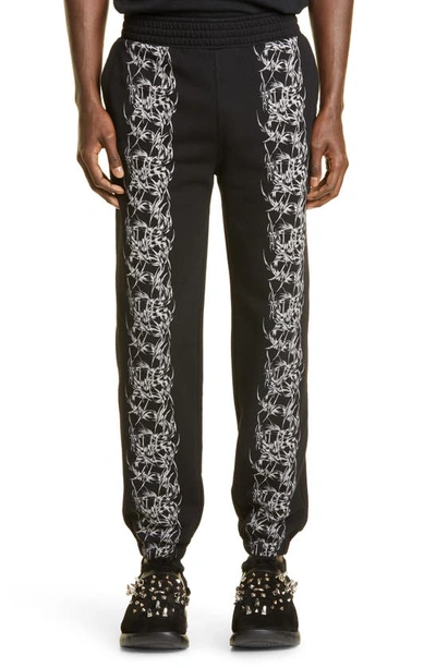 Shop Givenchy Barbed Wire Graphic Cotton Joggers In Black