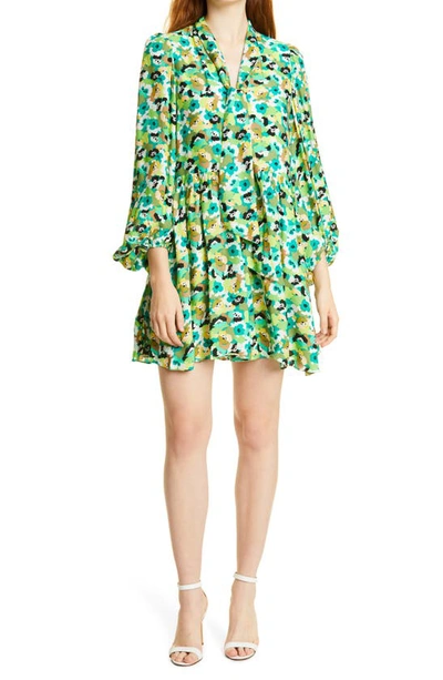 Ted Baker Ilva Floral-print Full-skirted Woven Mini Dress In Brt-green |  ModeSens