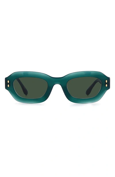 Shop Isabel Marant 49mm Square Sunglasses In Green / Green