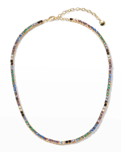 Shop Baublebar Bennett Crystal Tennis Necklace In Blue Ombre