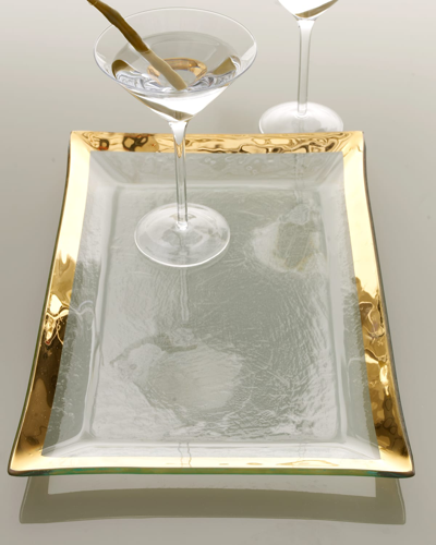 Shop Annieglass Roman Antique Gold Martini Tray