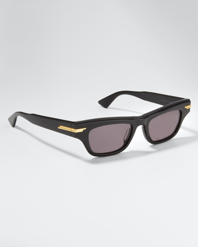 Shop Bottega Veneta Acetate Cat-eye Sunglasses In Black