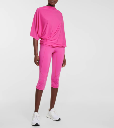 Roland Mouret Wilma Tonal-stitching High-rise Stretch-jersey Capri Leggings In Deep Pink