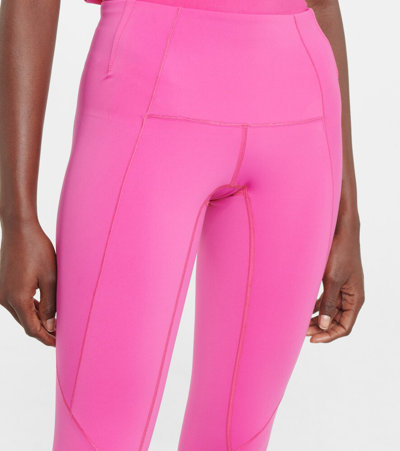 Roland Mouret Wilma Tonal-stitching High-rise Stretch-jersey Capri Leggings In Deep Pink