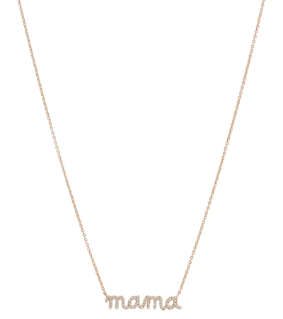Shop Sydney Evan Mama 14kt Yellow Gold Necklace With Diamonds