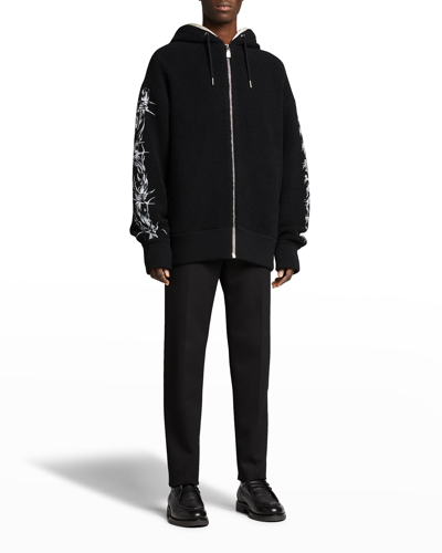 Shop Givenchy Men's Barbed Wire Zip Jacket In Black