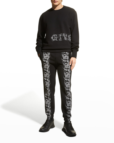 Shop Givenchy Men's Barbed Wire Logo Sweatshirt In Black