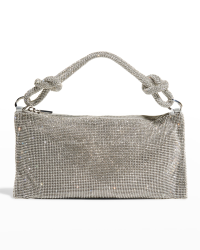 Cult Gaia Hera Nano Knotted Embellished Shoulder Bag In Clear