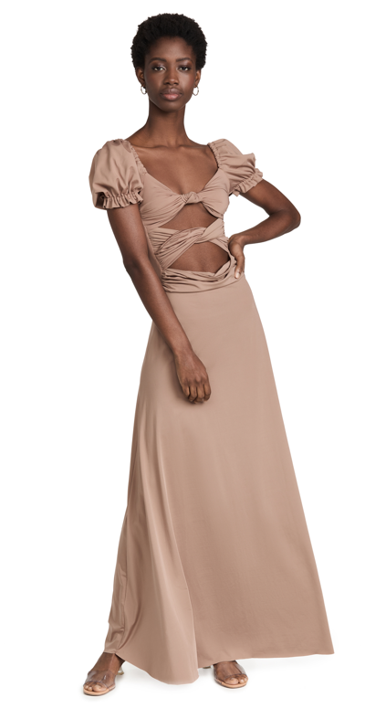 Shop Agua Bendita Bali Dust Dress In Nude