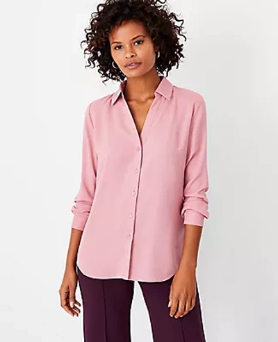 Shop Ann Taylor Essential Shirt In Pink Sea Shell
