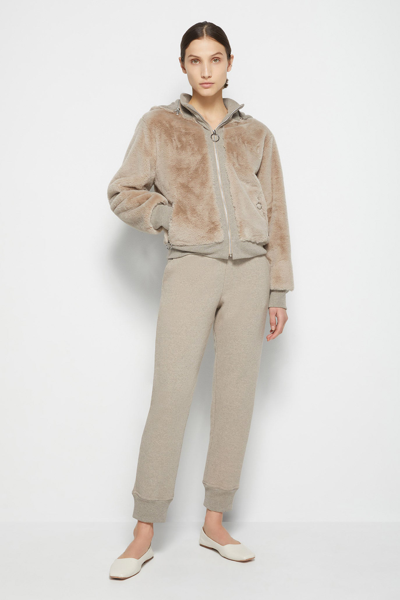 Shop Jonathan Simkhai Standard Ryleigh Recycled Faux-fur Jacket In Otter