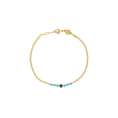 Shop Anni Lu Bead & Gem 18kt Gold-plated Bracelet In Blue